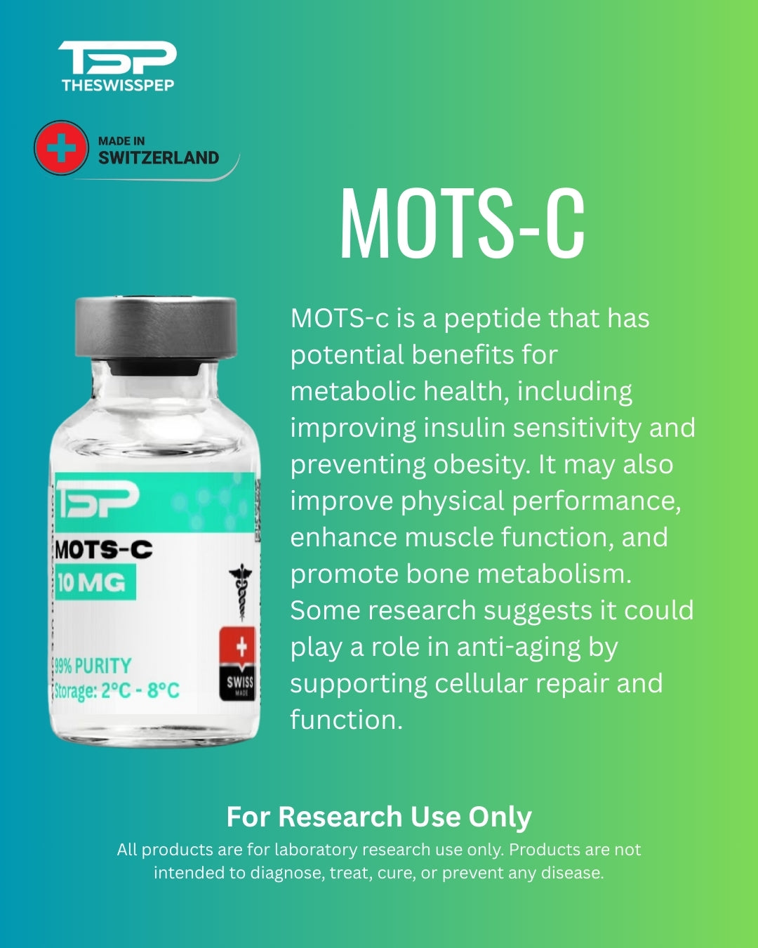 MOTS-C 10MG | Mitochondrial-Derived Peptide for Metabolism