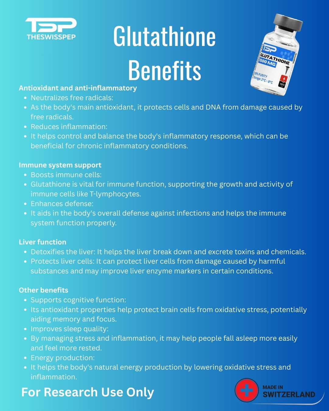 GLUTATHIONE 1500MG | Master Antioxidant for Cellular Defense
